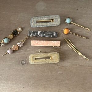Elegant Hair Clip Set - Gold, Silver, Black, Cream